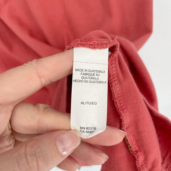 Lucky Brand Mens XL Cotton Crew T-Shirt Large Orange Pink Short Sleeve Pocket - Picture 6 of 10